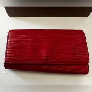 Louis Vuitton Red Epi leather key holder case